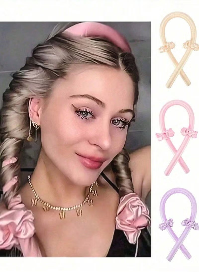 شريط تمويج الشعر - شريط تمويج الشعر بدون حرارة للعناية بالشعر وتصفيفه (قد يختلف اللون)
