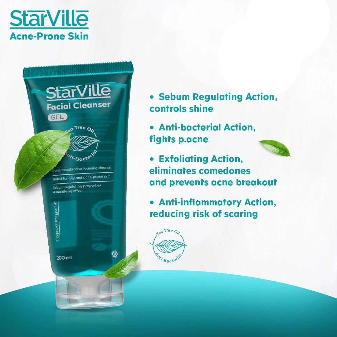 Starvell Anti-Acne Cream and Face Wash Set (100ml Lotion - 60ml Cream)