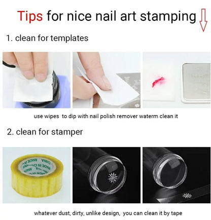 Silicone Transparent Nail Art Stamping Kit