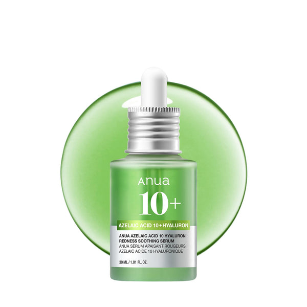 Anua Azelaic Acid 10 Hyaluron Redness Soothing Serum, Facial Serum for Blemish-Prone &amp; Oily-Prone Skin, Lightweight &amp; Hydrating Blemish Care, Hyaluronic Acid, Korean Skincare, 1.01 fl oz.