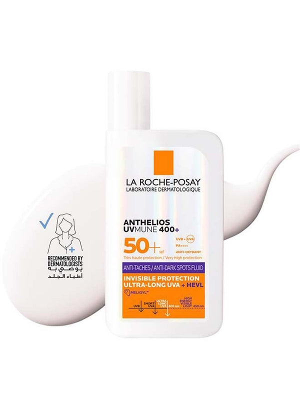 Anthelios UVMune 400 Anti-Dark Spots Fluid SPF 50+ for Men/Women; Dermatologically-Tested With Melasyl, Corrects and Protects Un-Even Skin Tone 50ML