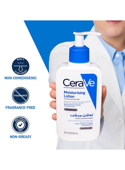 Moisturising Lotion For Normal To Dry Skin With 3 Essential Ceramides white 236ml