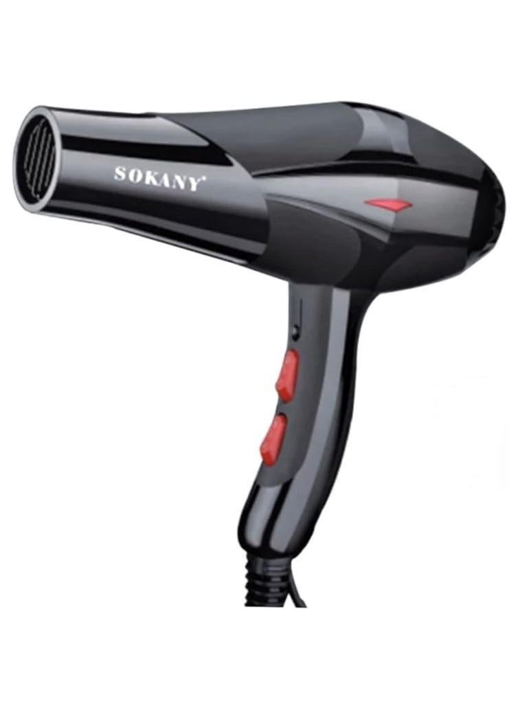 Sokany Hair Dryer 2300 Watt Hot Cold Motor 2 Speed Black HS-3618
