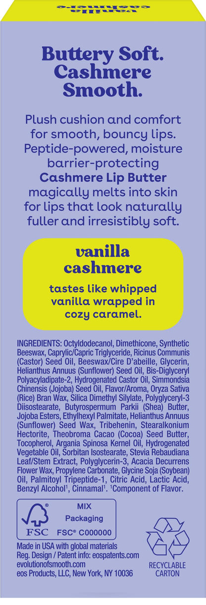 eos Lip Butter, Vanilla Cashmere, Peptide Lip Treatment, 0.35 oz