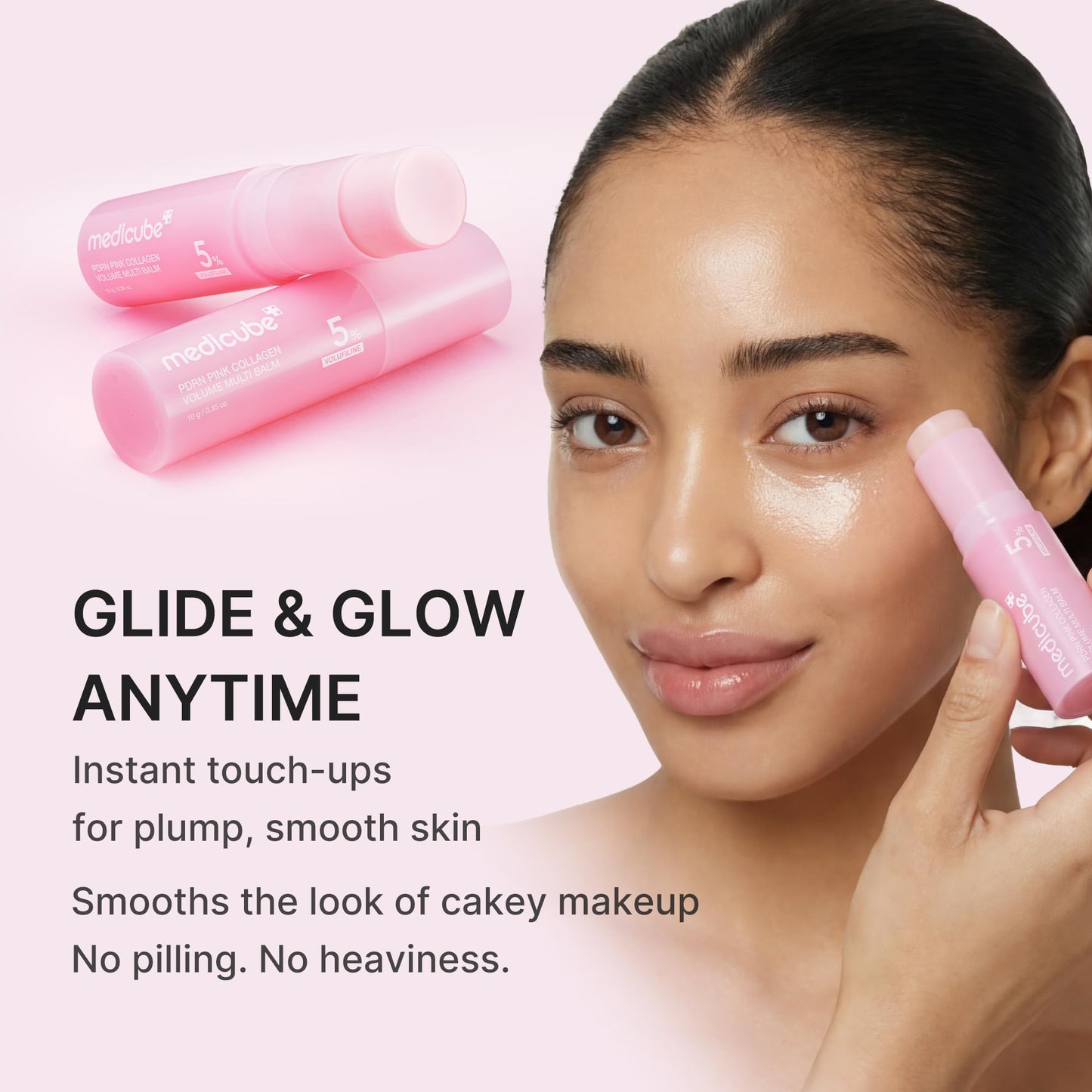 medicube PDRN Pink Collagen Volume Multi Balm Stick | Volufiline, PDRN, NAD, Collagen | Face &amp; Body Balm for Under-Eyes, Neck, Forehead, Smile Lines, Lips | Plumping, Radiance, Line Care | K-Beauty