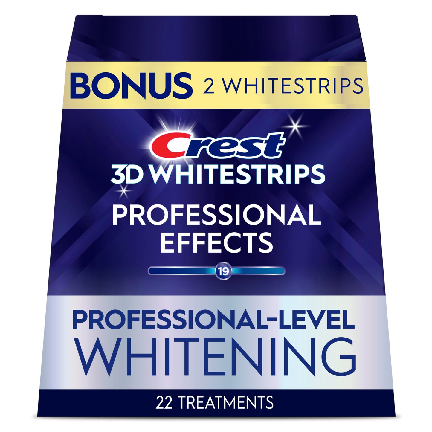 Crest Teeth Whitening Strips, Crest 3D Whitestrips Professional Effects, Enamel Safe Teeth Whitening Kit, 22 Treatments (44 Strips), Professional-Level Whitening, 19 Levels Whiter