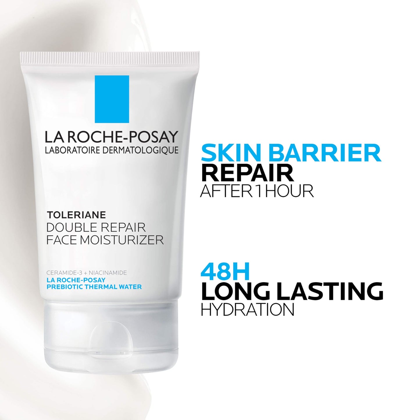 Toleriane Double Repair Face Moisturizer, Daily Moisturizer Face Cream with Ceramide and Niacinamide for All Skin Types
