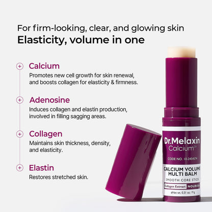 Dr.Melaxin Collagen Multi Balm Stick, Calcium &amp; Adenosine Korean Wrinkle Stick for Eye, Neck &amp; Face, Firming Collagen Stick, Under Eye Balm for Dark Circles &amp; Depuffing, Korean Skin Care, 0.31 oz