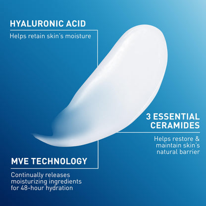CeraVe Daily Moisturizing Lotion for Dry Skin, Body Lotion &amp; Face Moisturizer with Hyaluronic Acid and Ceramides, Daily Moisturizer, Fragrance Free, Oil-Free, 19 Ounce