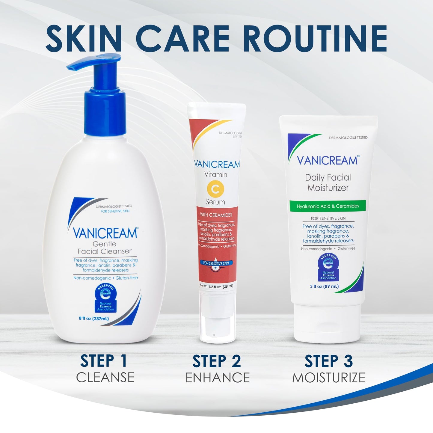 كريم ترطيب الوجه اليومي من Vanicream مع السيراميد وحمض الهيالورونيك - تركيبة خالية من مهيجات البشرة الشائعة لمن لديهم بشرة حساسة، 3 أونصة سائلة (عبوة من قطعة واحدة)