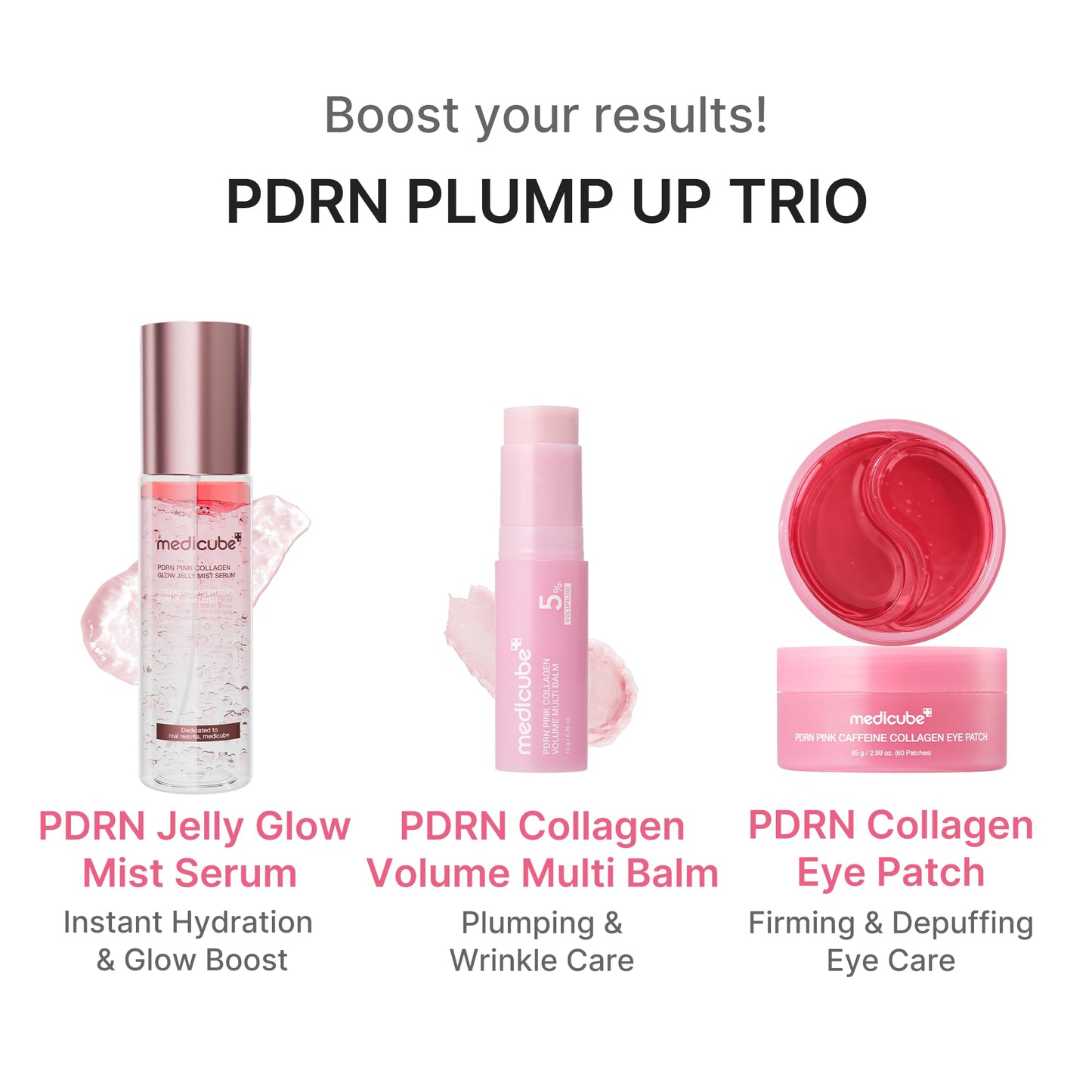 medicube PDRN Pink Collagen Volume Multi Balm Stick | Volufiline, PDRN, NAD, Collagen | Face &amp; Body Balm for Under-Eyes, Neck, Forehead, Smile Lines, Lips | Plumping, Radiance, Line Care | K-Beauty