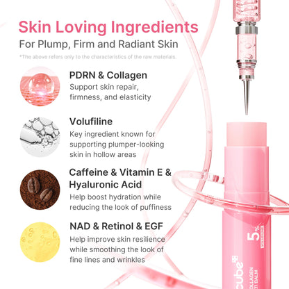 medicube PDRN Pink Collagen Volume Multi Balm Stick | Volufiline, PDRN, NAD, Collagen | Face &amp; Body Balm for Under-Eyes, Neck, Forehead, Smile Lines, Lips | Plumping, Radiance, Line Care | K-Beauty