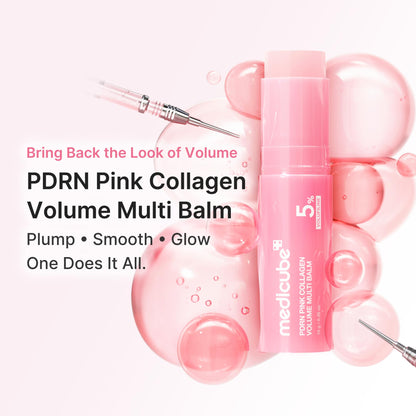 medicube PDRN Pink Collagen Volume Multi Balm Stick | Volufiline, PDRN, NAD, Collagen | Face &amp; Body Balm for Under-Eyes, Neck, Forehead, Smile Lines, Lips | Plumping, Radiance, Line Care | K-Beauty