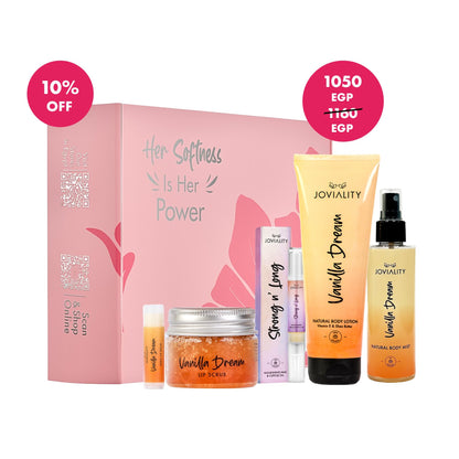 Skin Love Kit - Vanilla Dream- Body Lotion + Body Mist+ Nail &amp; Cuticle Oil + Lip Balm + Lip Scrub Set - Valentine Gift