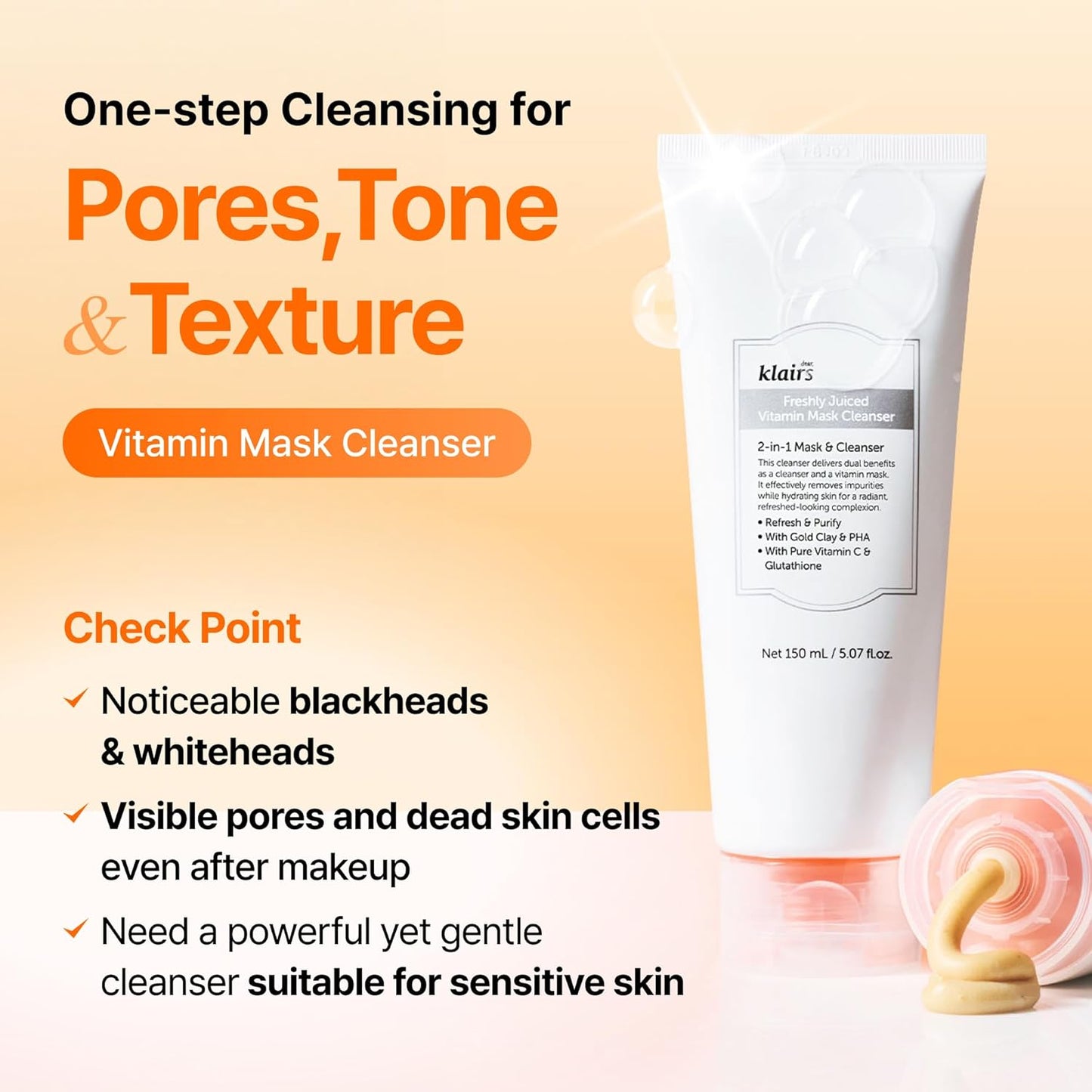 DEAR KLAIRS Freshly Juiced Vitamin Mask Cleanser 150ml