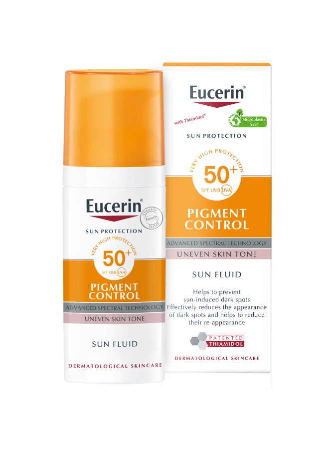 Face Sunscreen Even Perfector Pigment Control Sun Fluid with Thiamidol, High UVA/UVB Protection, SPF50+, Reduces Spots for Uneven Skin Tone 50ml