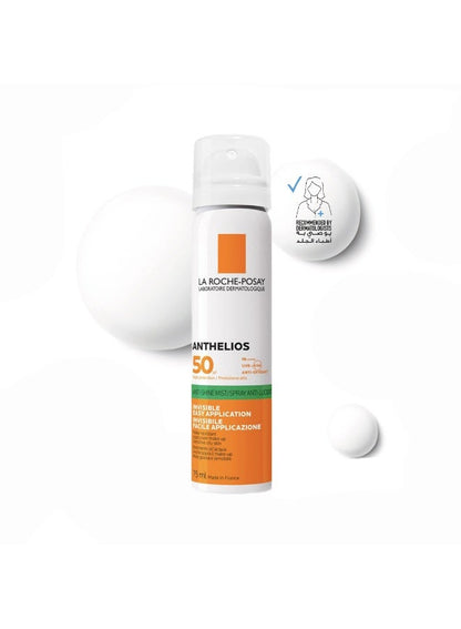 Anthelios Uvmune 400 Anti-Shine Fresh Mist Sunscreen Spf 50+ For Men/Women; Dermatologically-Tested Sunblock For All Skin Types 75ml