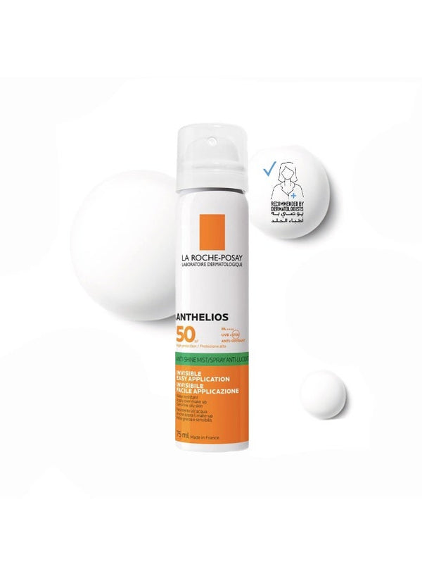 Anthelios Uvmune 400 Anti-Shine Fresh Mist Sunscreen Spf 50+ For Men/Women; Dermatologically-Tested Sunblock For All Skin Types 75ml