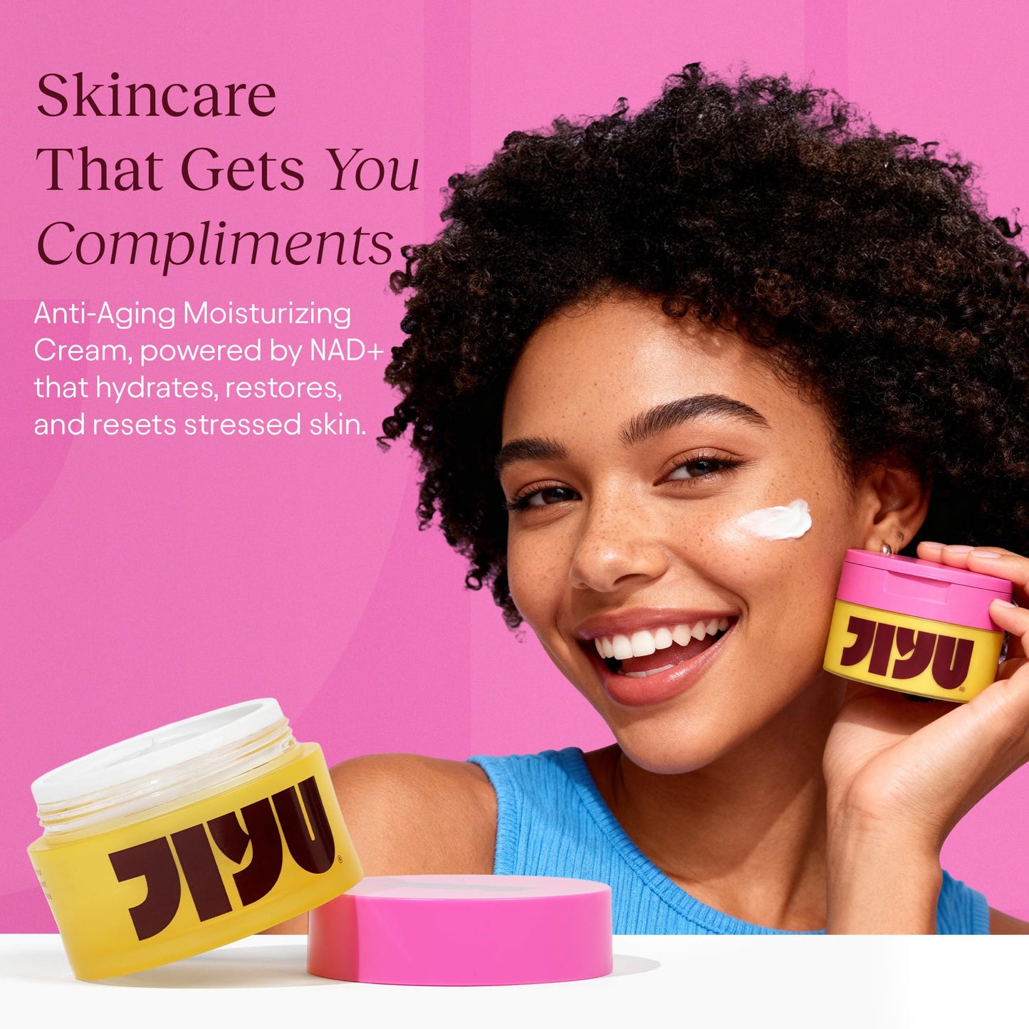 JIYU NAD+ Hydrating Face Moisturizer \u2013 Korean Anti-Aging Cream for Radiant, Firm &amp; Smooth Skin \u2013 Deeply Hydrating &amp; Brightening Daily Moisturizer Cream for Face and Body, All Skin Types \u2013 50 ml