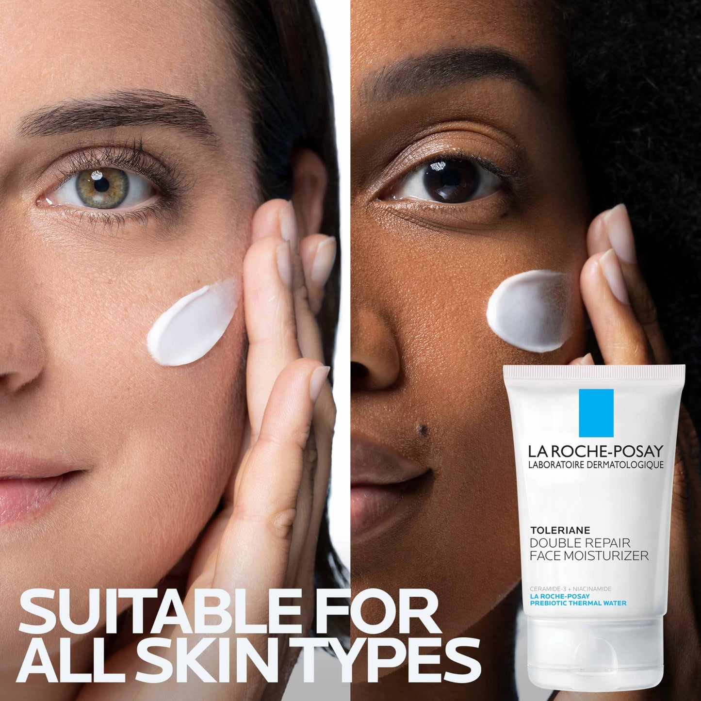 Toleriane Double Repair Face Moisturizer, Daily Moisturizer Face Cream with Ceramide and Niacinamide for All Skin Types