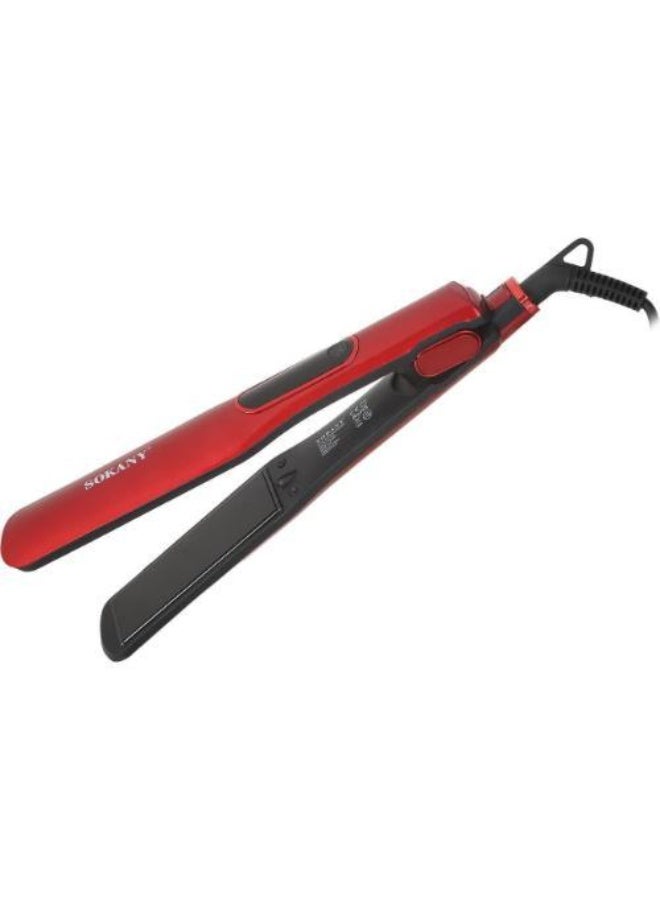 Digital Hair Straightener, Titanium Plates, 950° F, Red Black - SK-1923