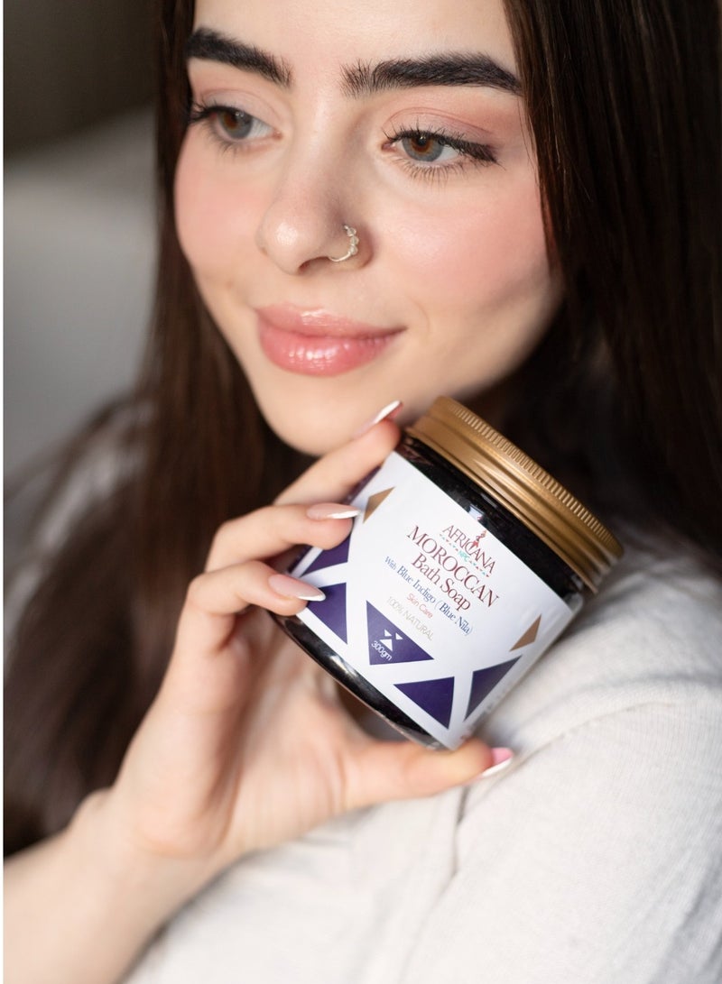 Moroccan bath soap  with indigo 300gm