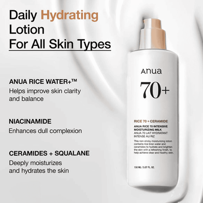 Anua Rice 70+ Intensive Moisturizing Milk - 150ml