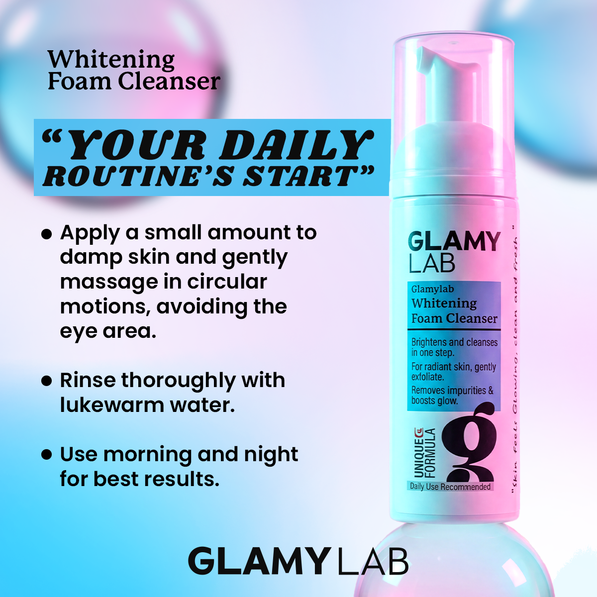 Glamy Lab Whitening Foam Cleanser 150ml