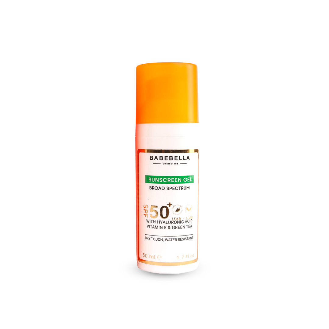 جل واقي شمسي بحمض الهيالورونيك وبلمسة نهائية مطفية وعامل حماية SPF50+