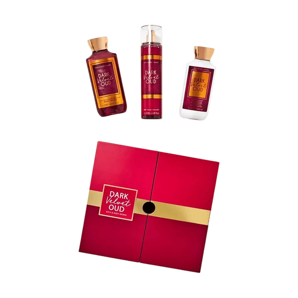 Bath & Body Works مجموعة هدايا دارك فيلفيت عود - 3 قطع (إصدار الخليج)