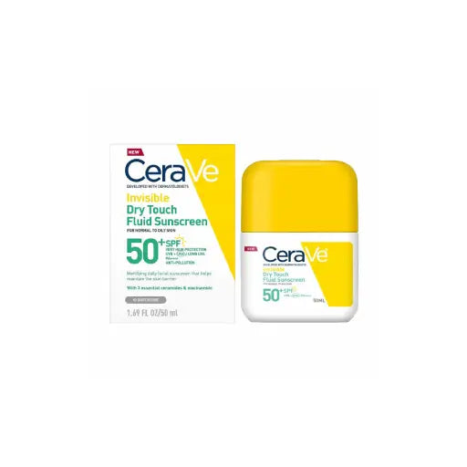 واقي الشمس للوجه Cerave Invisible Touch Dry SPF50+ حماية عالية 50 مل