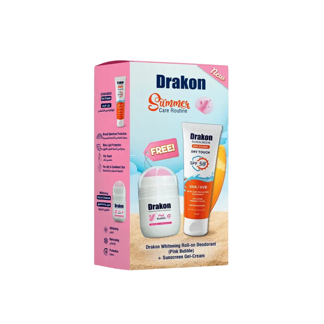 Sunscreen Gel Cream & Whitening Roll-On Deodorant - Pink Bubble