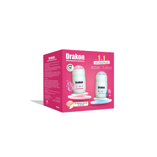 Whitening Roll-On Deodorant - Pink Bubble & Lollipop Candy (1+1 Free)
