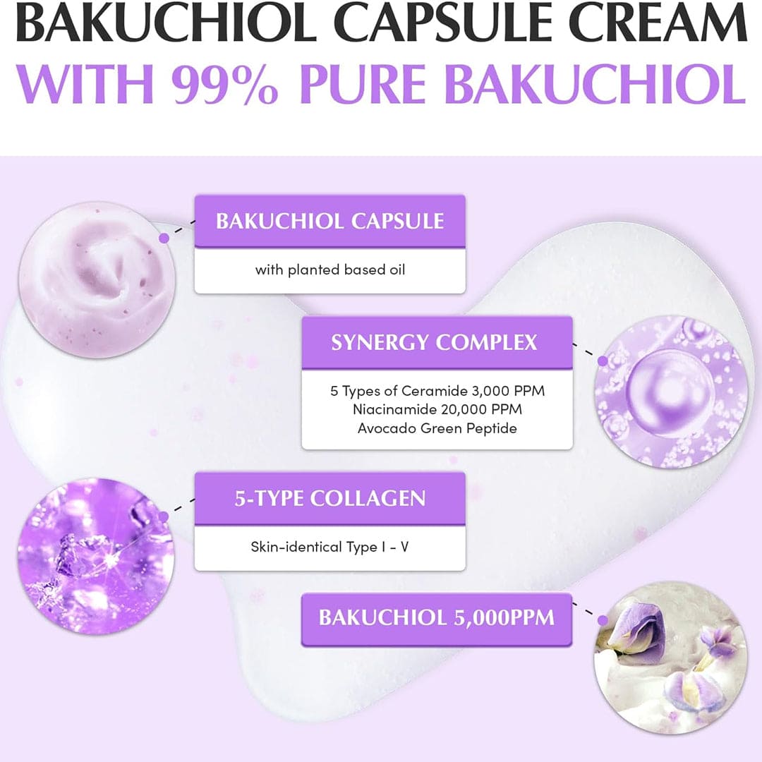 EQQUALBERRY Deep Cera Bakuchiol Plumping Capsule Cream - 50ml
