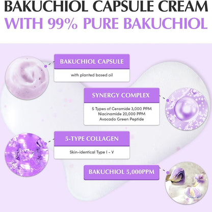 EQQUALBERRY Deep Cera Bakuchiol Plumping Capsule Cream - 50ml