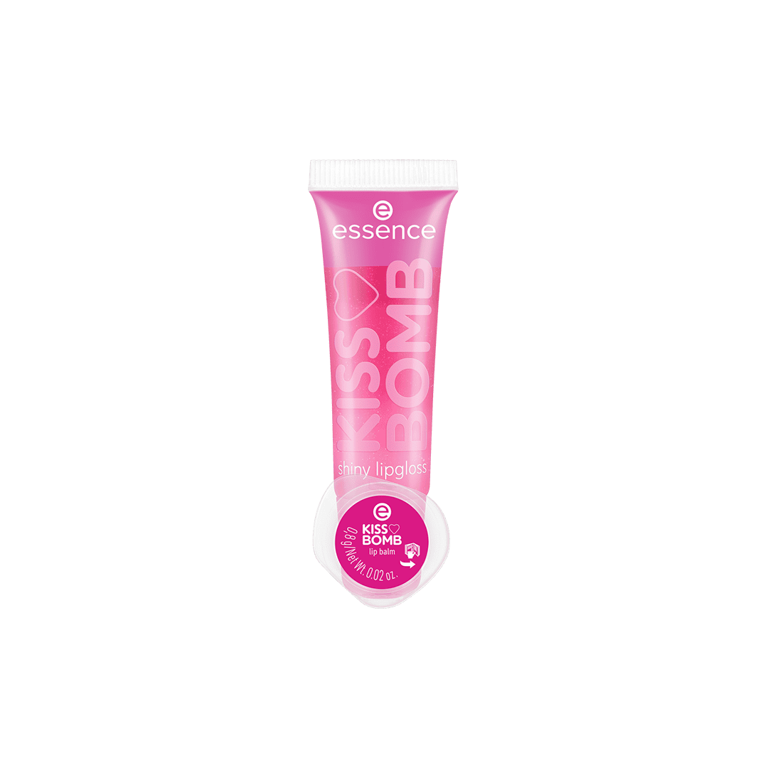 Essence Kiss Bomb Shiny Lip Gloss & Lip Balm - 01 Strawberry Sweetie