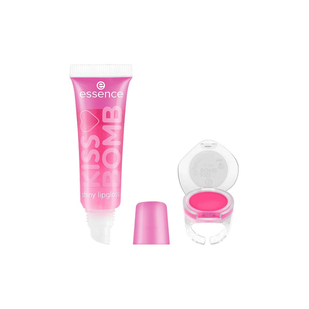 Essence Kiss Bomb Shiny Lip Gloss & Lip Balm - 01 Strawberry Sweetie