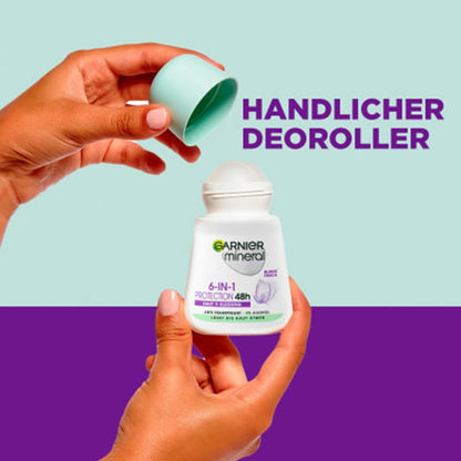 GARNIER Mineral 6-in-1 Protection 48h Anti-Transparent Deodorant - Blumig Frisch