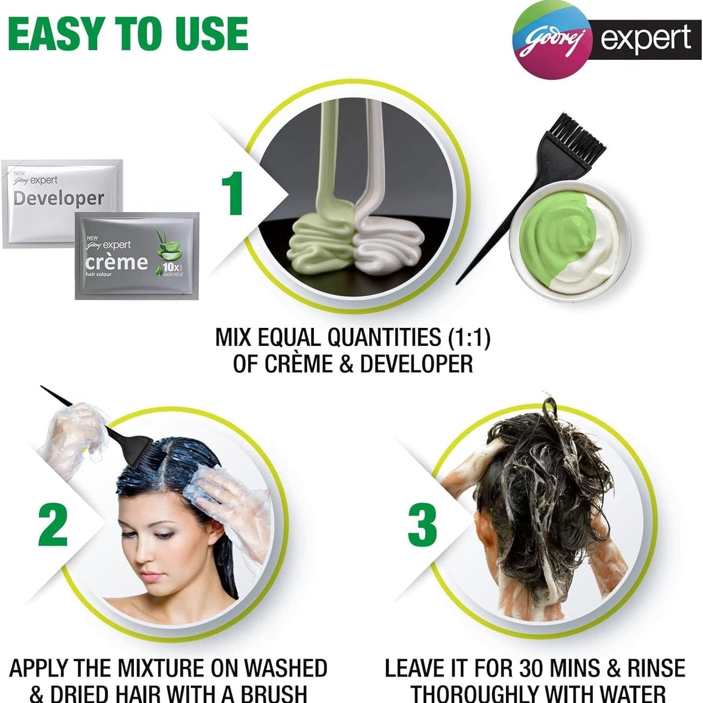 Godrej Expert Rich Creme Hair Color - Natural Black 1.00