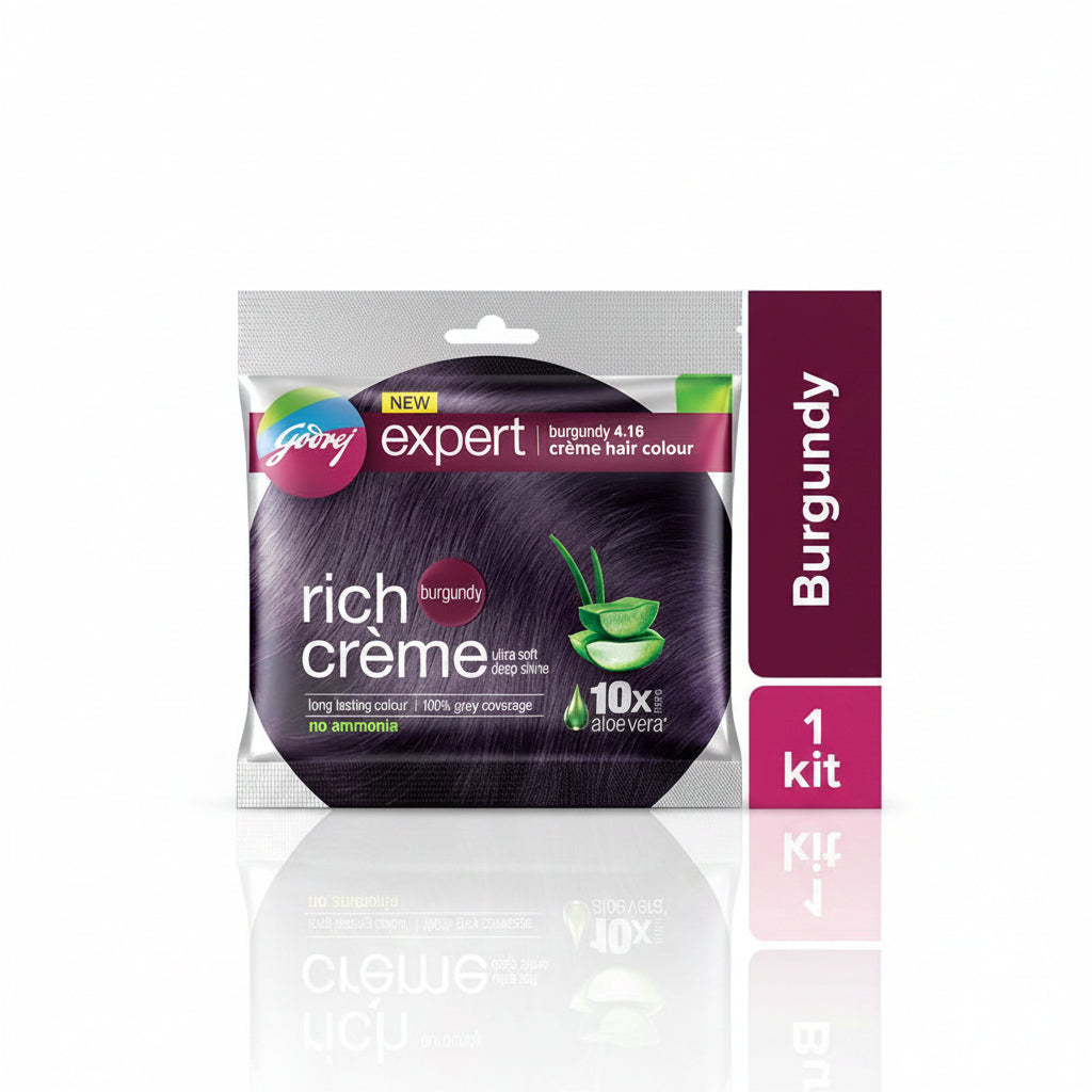 Godrej Expert Rich Creme Hair Colour - Burgundy 4.16 20 g and 20 ml | صبغة شعر جودريج 20 مل