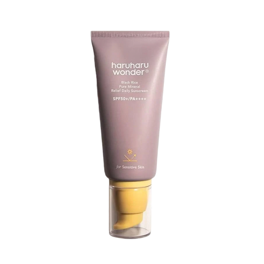 واقي شمس الأرز الأسود النقي المعدني لتخفيف يومي بعامل حماية SPF50+/PA++++