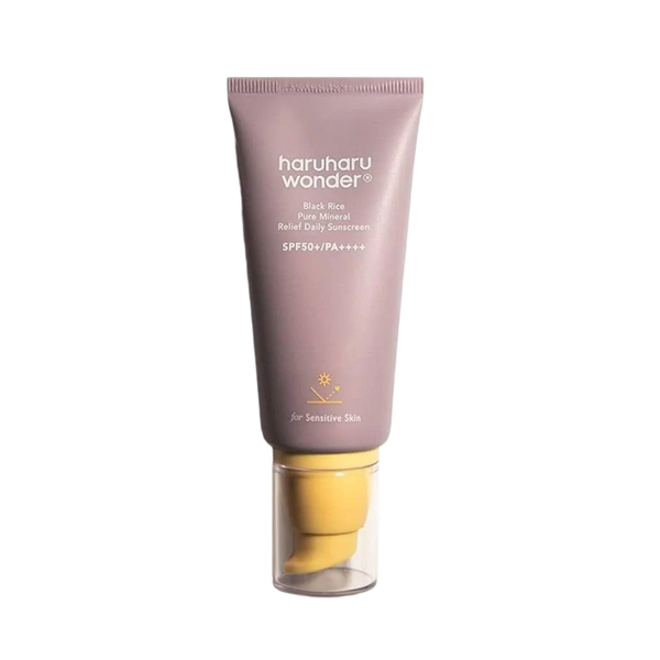 واقي شمس الأرز الأسود النقي المعدني لتخفيف يومي بعامل حماية SPF50+/PA++++