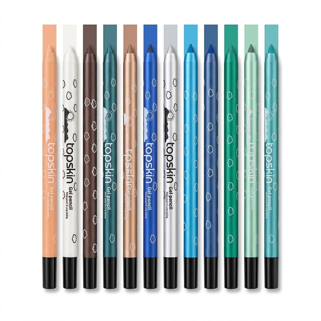 12 colors Gel Pencil Eye Kohl Smudge Proof Long Lasting - Can Be Sharpened