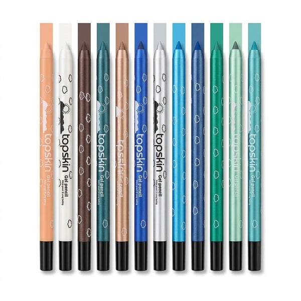 12 colors Gel Pencil Eye Kohl Smudge Proof Long Lasting - Can Be Sharpened