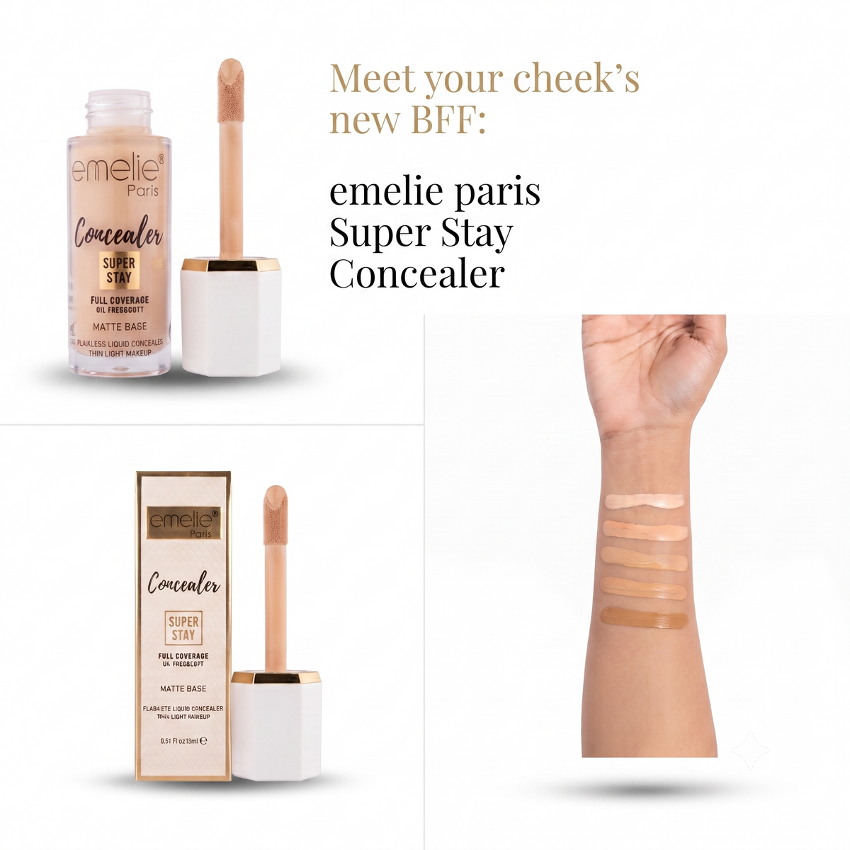 One PC Flawless Liquid Concealer Full Coverage Oil Free&Soft Matte Base