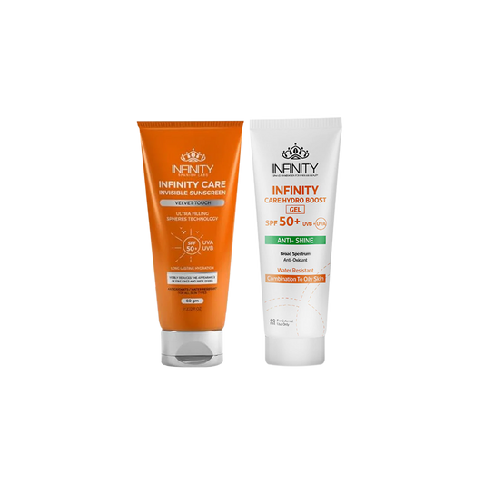 Invisible Velvet Touch SPF 50+ + Infinity Care Hydro Boost gel SPF 50+.