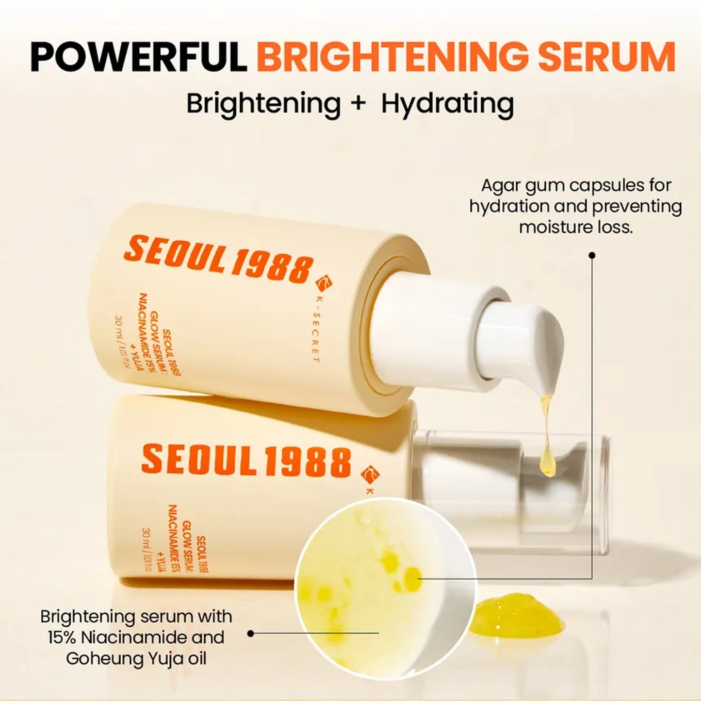 K-Secret Seoul 1988 Glow Serum : Niacinamide 15% + YUJA - 30ml