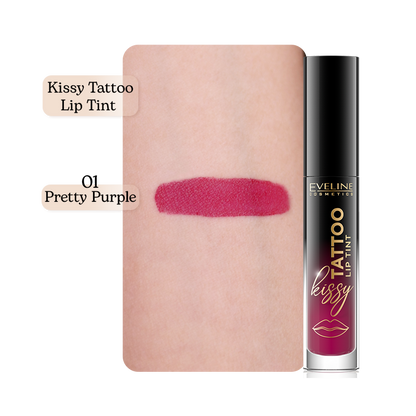 EVELINE COSMETICS KISSY TATTOO LIP TINT 01 Pretty Purple