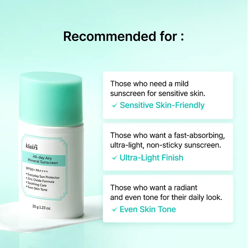 كريم الوقاية من الشمس "دير كليرز" (All Day Airy Mineral Sun Screen) بحجم 10 جرام