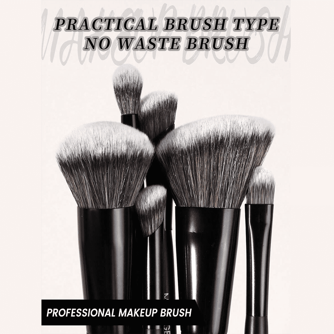 MAANGE 10Pcs Professional Dual-Ended Makeup Brush Set + Cosmetics Bag